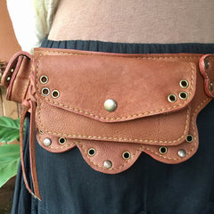 Vintage leather belt wallet