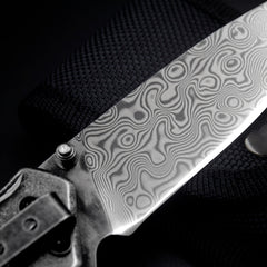 Damascus Powder Steel Folding Knife High Hardness