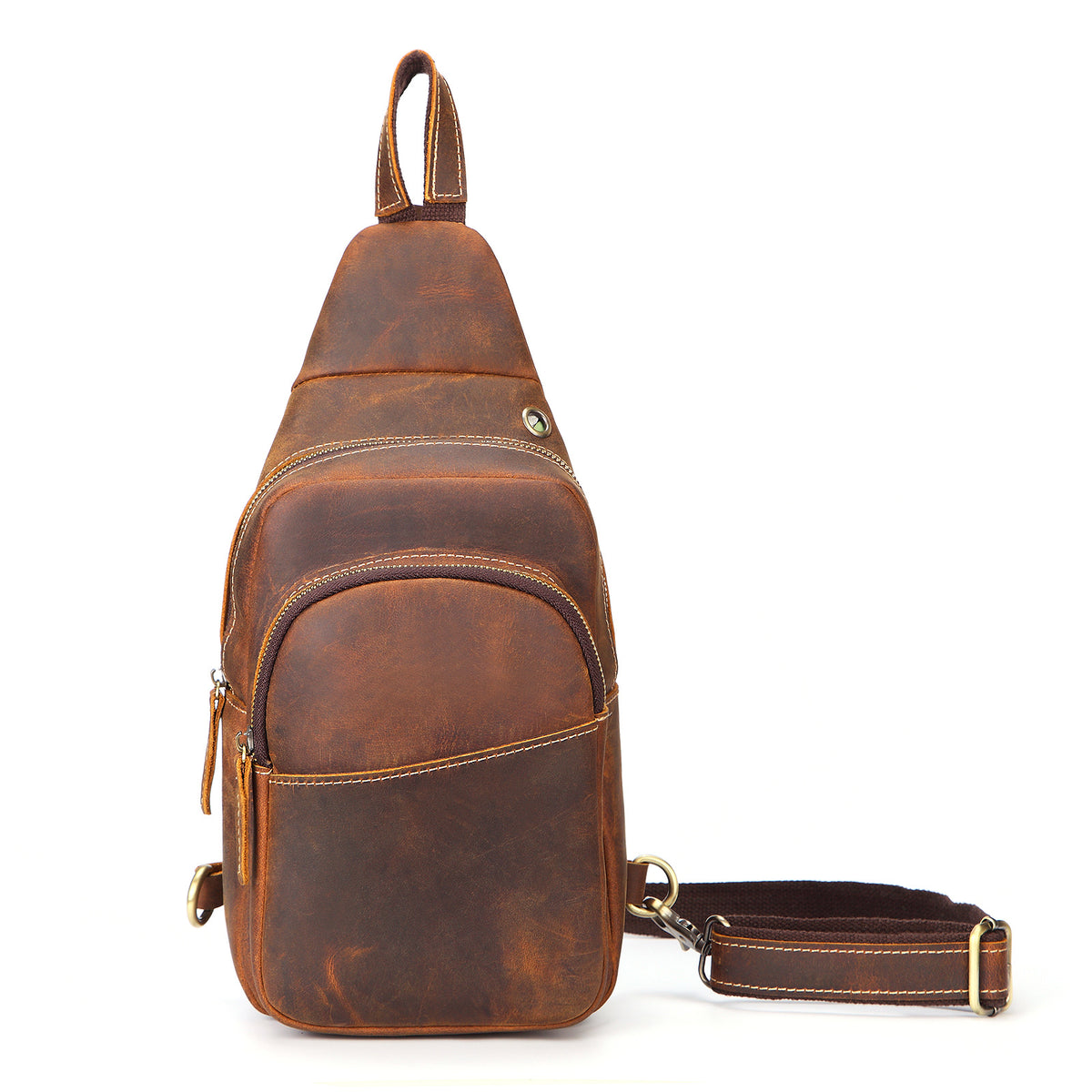 Horse Leather Chest Bag Leather Men's Shoulder Messenger Bag