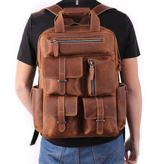 Crazy horse leather retro leather men's bag