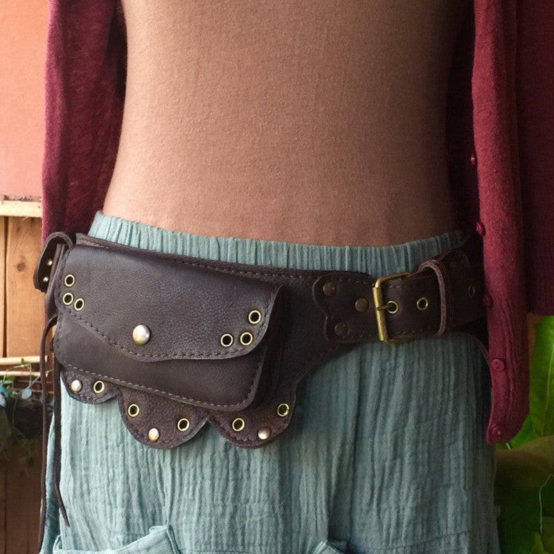 Vintage leather belt wallet