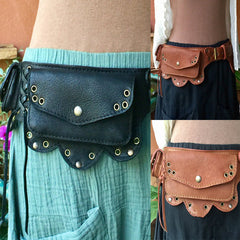 Vintage leather belt wallet