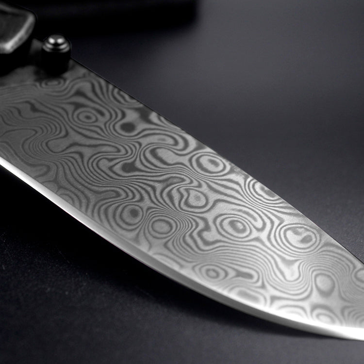 Damascus Powder Steel Folding Knife High Hardness