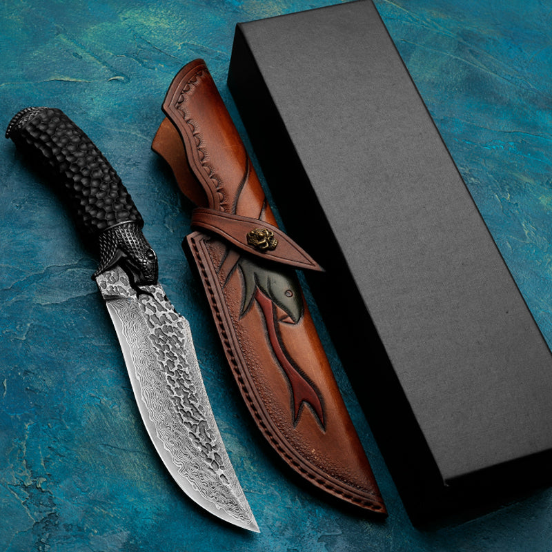 Damascus Steel Handmade Collection High Hardness Outdoor Wilderness Survival Knife