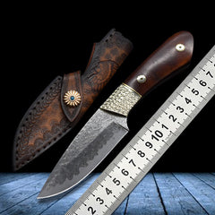 Small Straight Knife Damascus Steel Carry-on High Hardness Camping Hunting