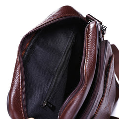 Leather embossed leather zipper bag Shoulder Satchel Bag bag factory wholesale business man