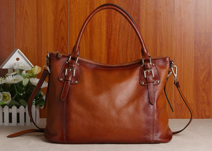 Women's Genuine Leather Messenger Bag Tote Bag