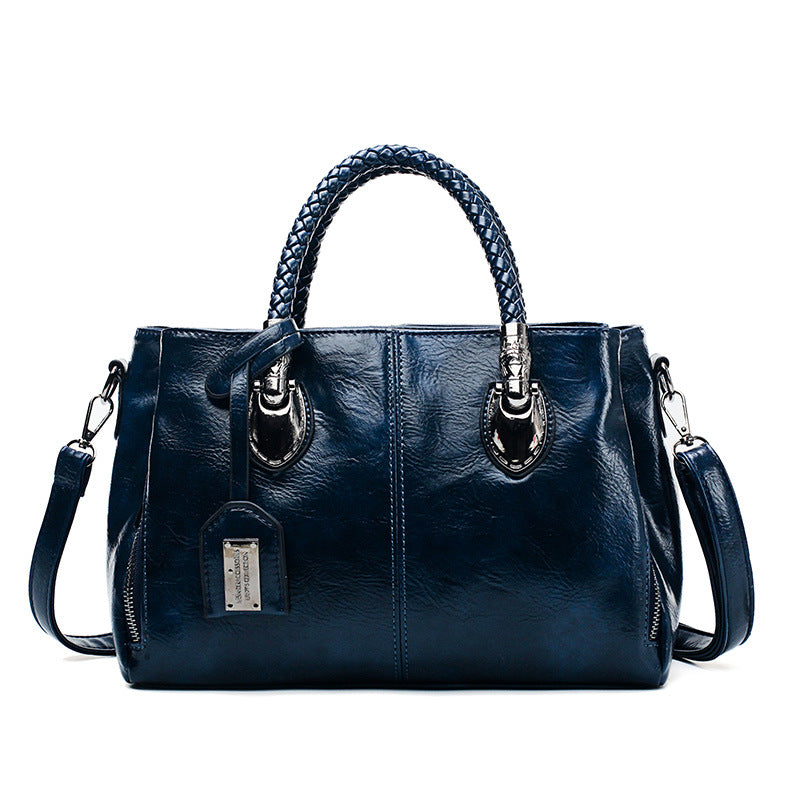 Oil wax leather women bag