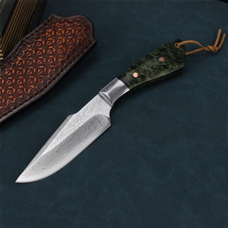 Damascus VG10 Steel Core High Hardness Forging Straight Knife