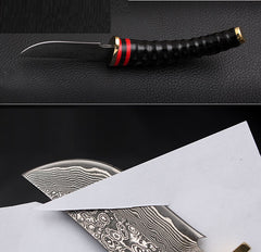 Handforged Damascus Hunting Knife Fixed Knife Antler Damascus Steel Straight Knife Outdoor Camping Tactical Knife