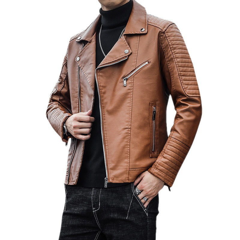 Spring And Autumn Leather Clothes Men's Motorcycle Jacket