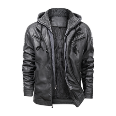 Men Leather Jacket Motor And Biker Hooded Men Leather Jackets