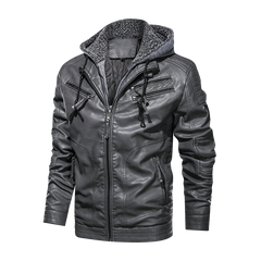 Men Leather Jacket Motor And Biker Hooded Men Leather Jackets