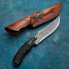 Damascus Steel Handmade Collection High Hardness Outdoor Wilderness Survival Knife