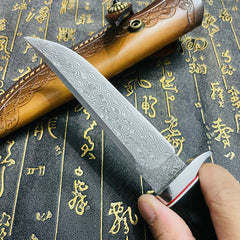 Damascus Steel Mini Camping Self-defense Knife